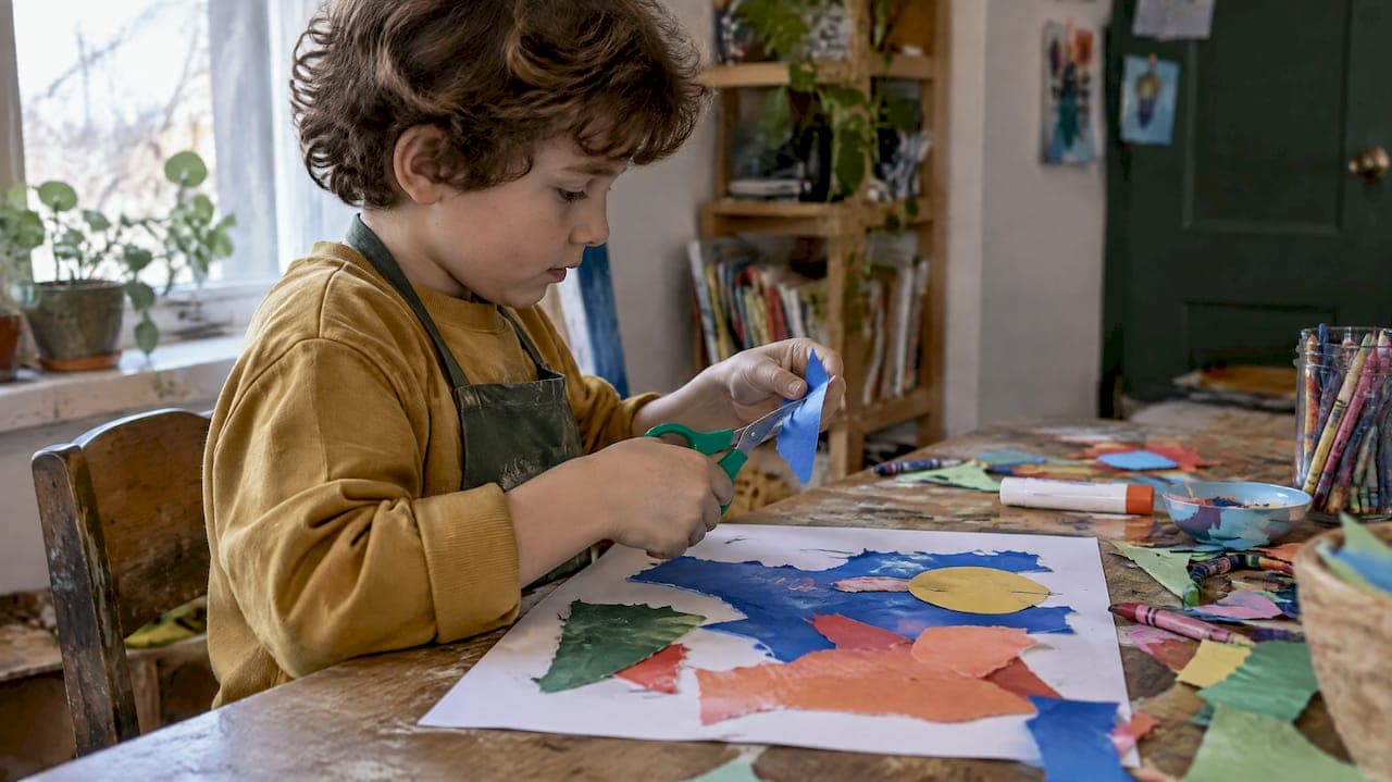 Name Feelings in 20–40 Minutes: Kids' Process Art Collage (Ages 3–10)